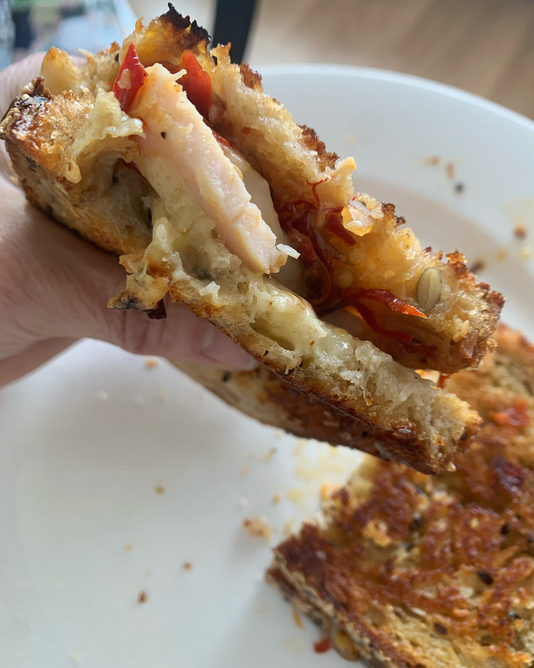 BatchMade sweet chilli jam in a cheese toastie