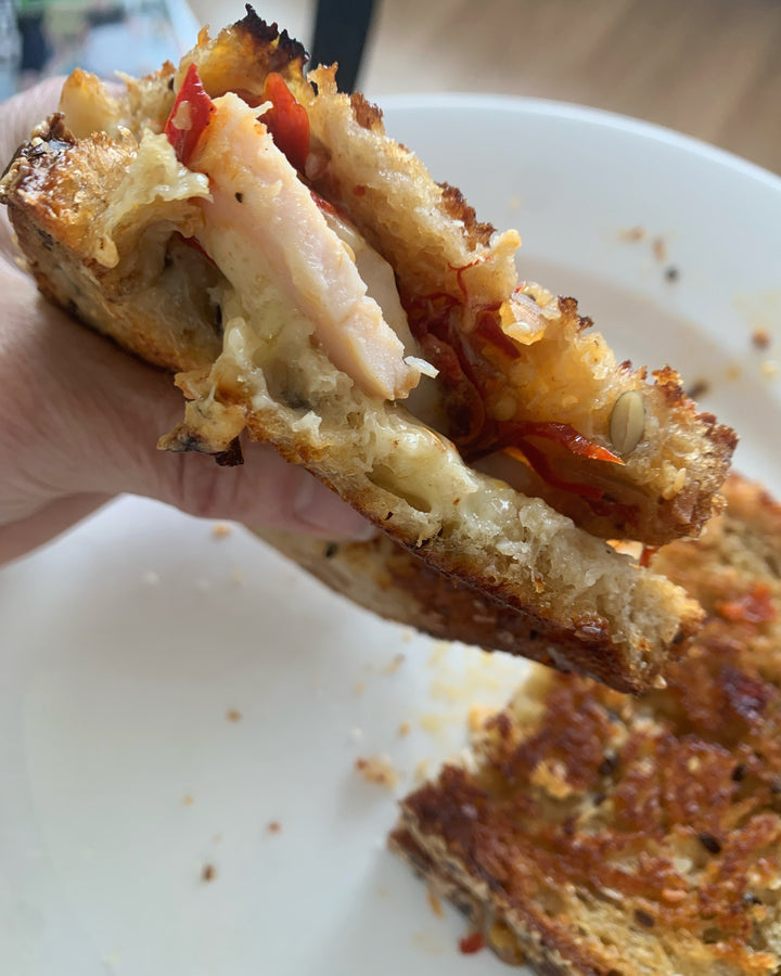 BatchMade sweet chilli jam in a cheese toastie