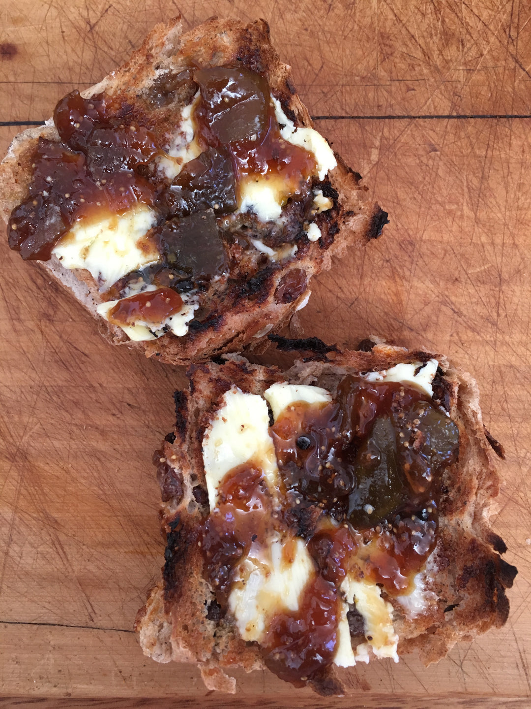 Fig jam on hot cross buns